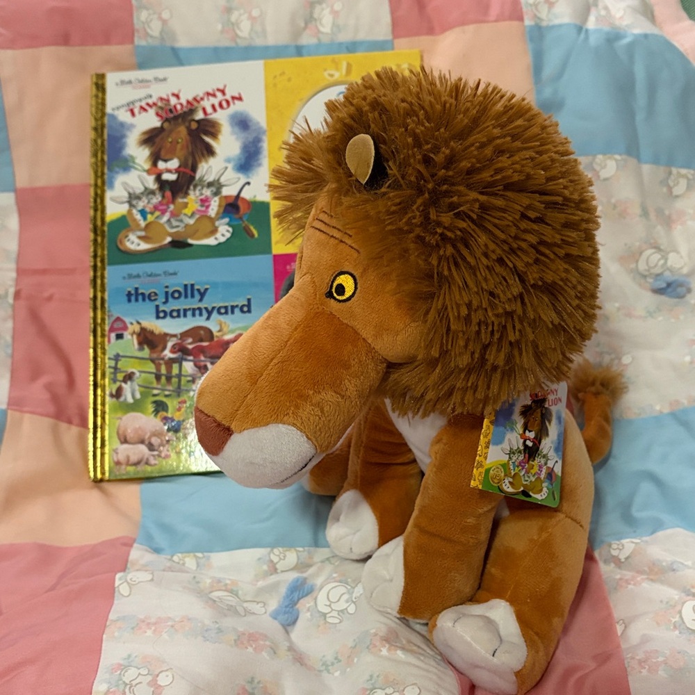 Little Golden Books 10" Tawny Scrawny Lion Plush & Hardcover Big Storybook 3-in1